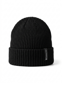 Strickmütze schwarz mit Stulpe